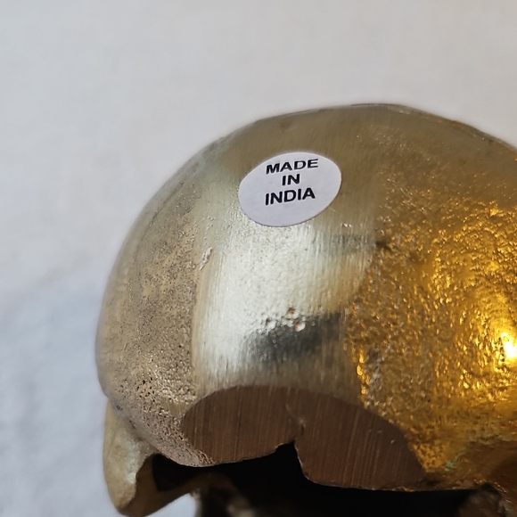 New Shiny Gold Skull with Hallowed Out Center Halloween Decor 3"x3" - Picture 11 of 12